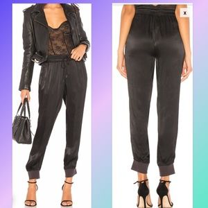 🆕Sanctuary "Dreamer" Black Satin Cropped Joggers